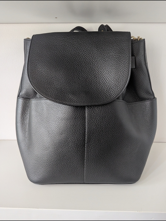 Cuyana Handbags - Cuyana 13" Black Pebbled Leather Backpack